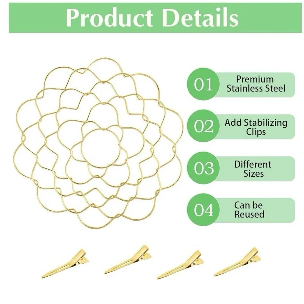 Flower Arranger‎ Holder, Floral Arrangement Holder Bouquet Twister Reusable Gold